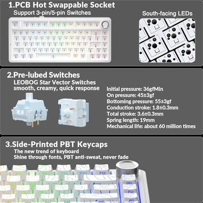 Keyboard AULA: AULA F75 Pro Wireless Mechanical Keyboard – In Use