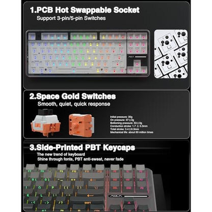 Keyboard AULA F87 Pro: Wireless Mechanical Keyboard – Packaging