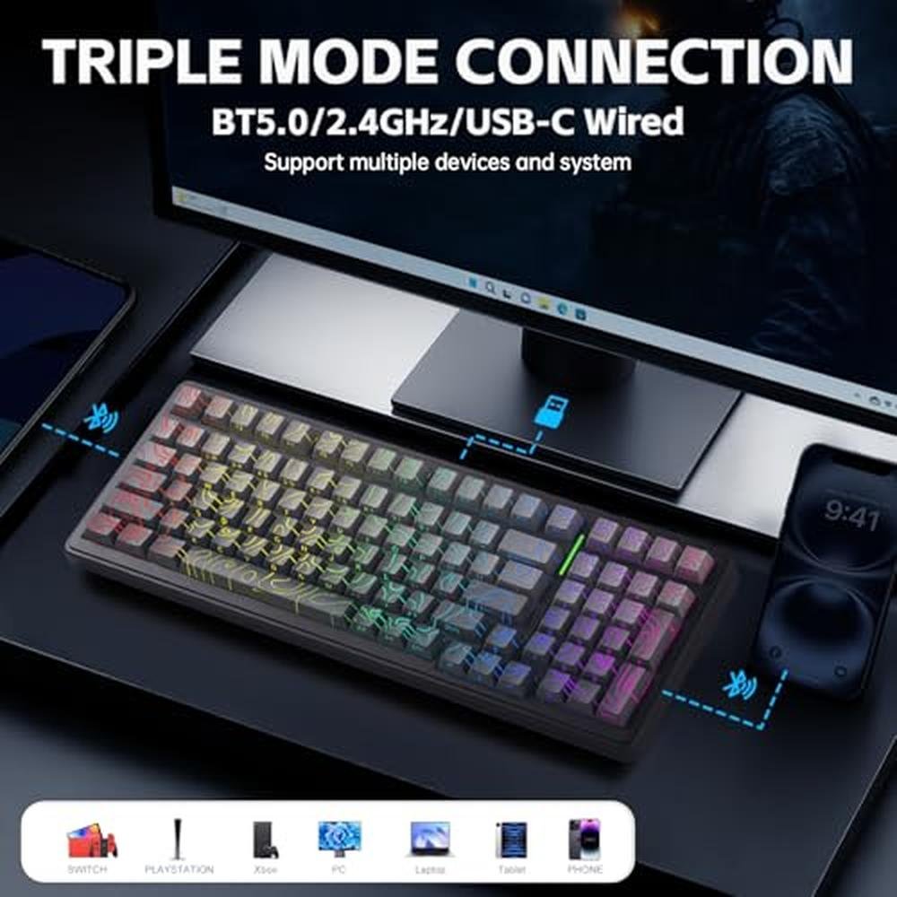 Aula F99 Keyboard: Wireless Mechanical Keyboard with – Close-up Detail