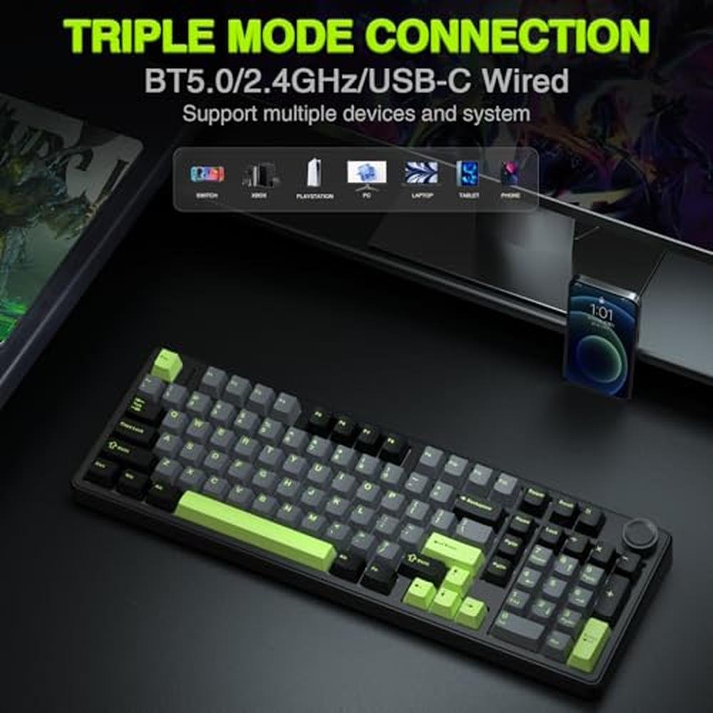 Keyboard AULA F99 Pro: Wireless Mechanical Keyboard with – Close-up Detail