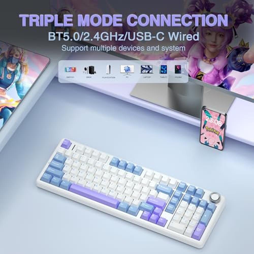 Keyboard AULA F99 Pro: Wireless Mechanical Keyboard with – Close-up Detail