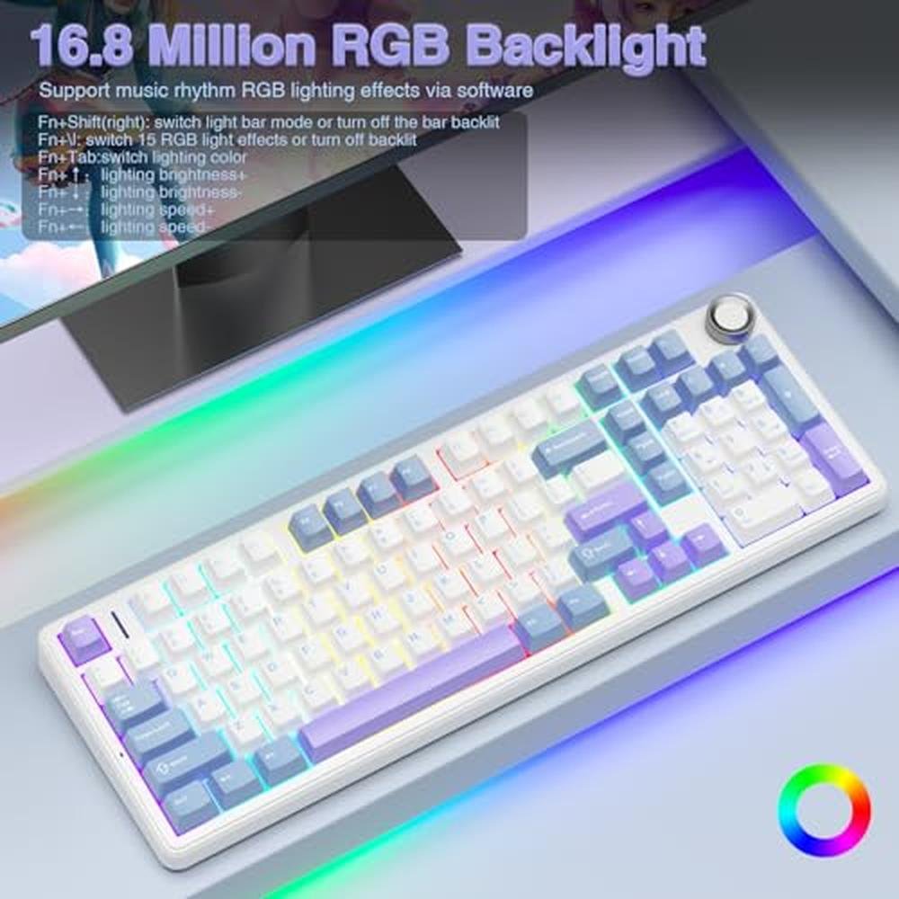 Keyboard AULA F99 Pro: Wireless Mechanical Keyboard with – In Use