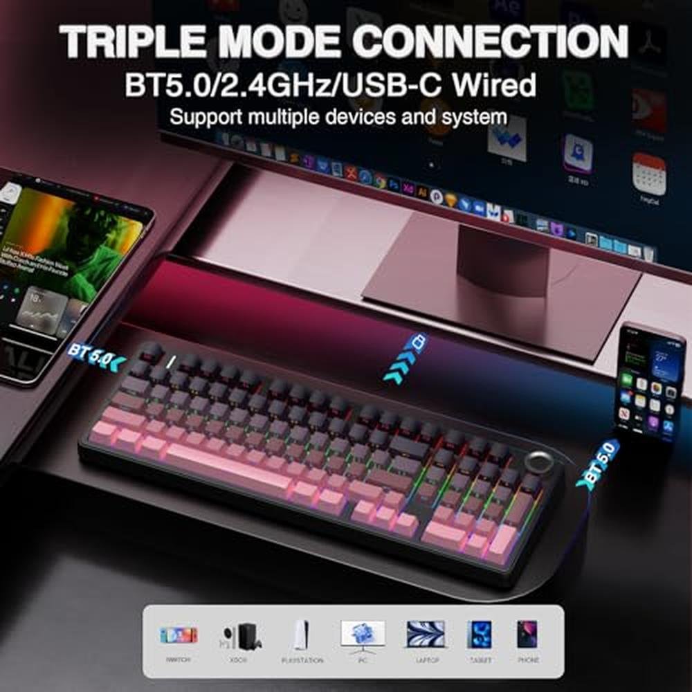 Keyboard AULA: AULA F99 Pro Wireless Mechanical Keyboard – Close-up Detail