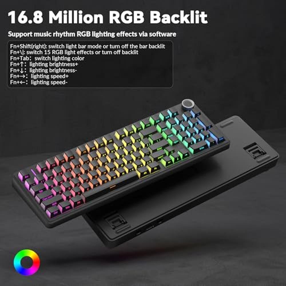 Keyboard Black: AULA F99 Pro Wireless Mechanical Keyboard – In Use