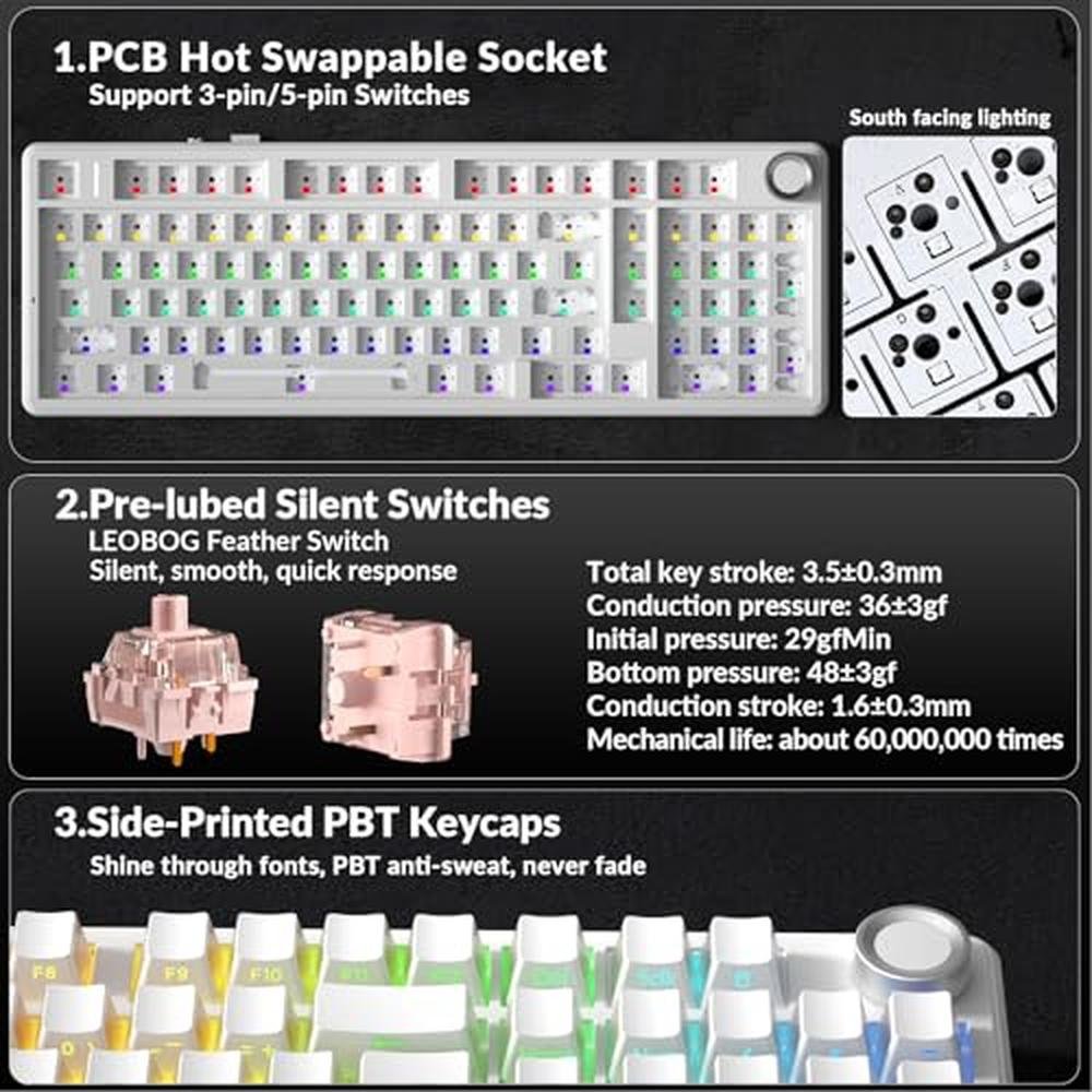 Keyboard White: AULA F99 Pro Wireless Mechanical Keyboard – Packaging