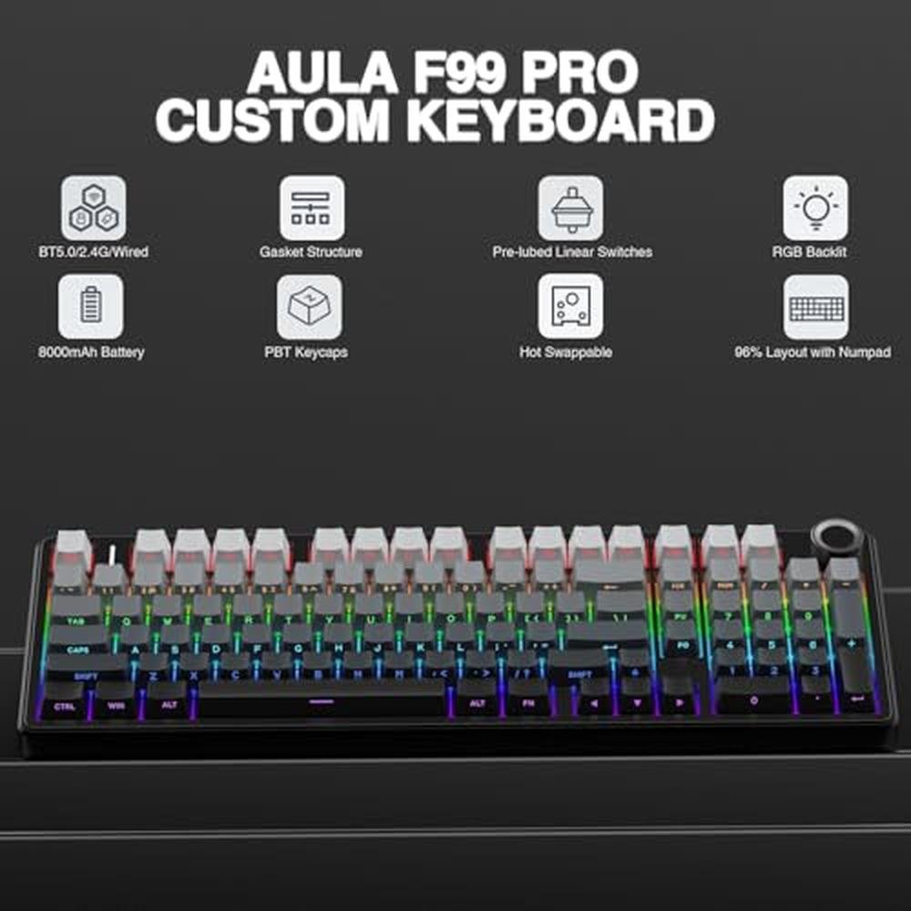 Keyboard AULA F99 Pro Wireless Mechanical – Side View