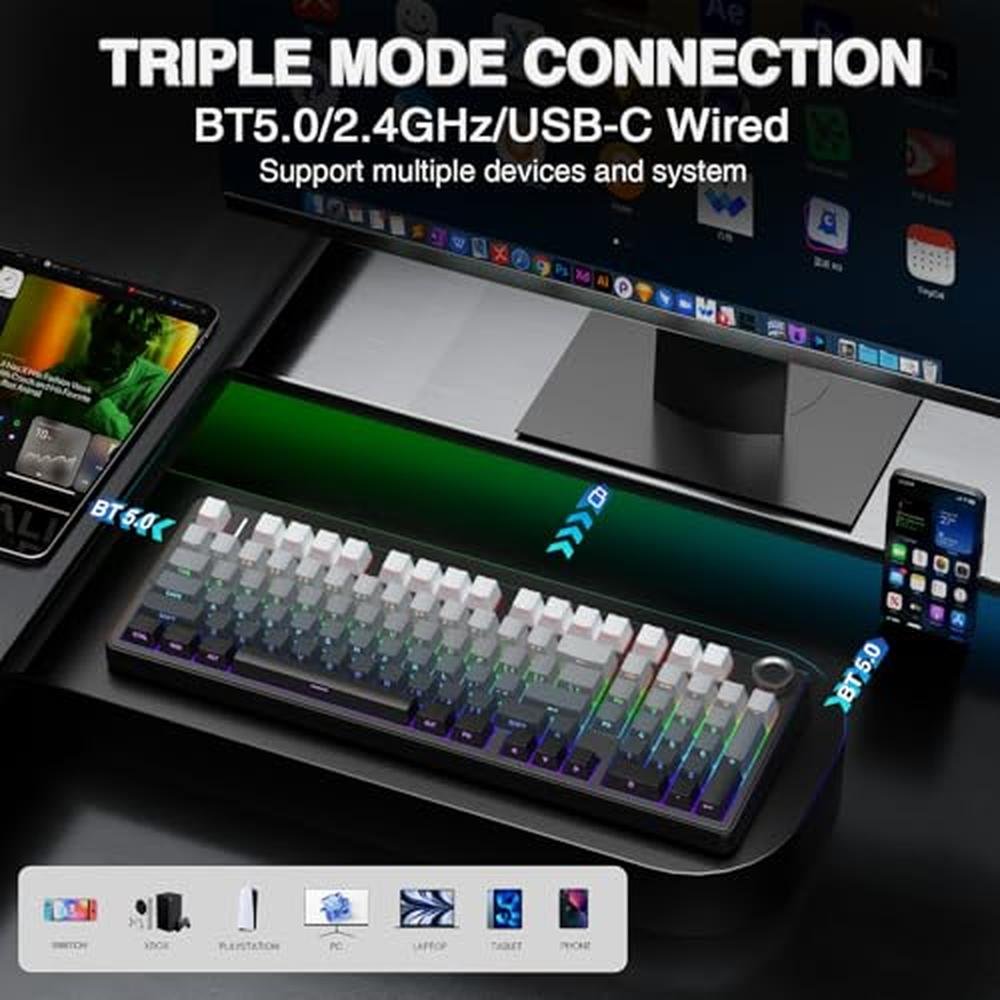 Keyboard AULA F99 Pro Wireless Mechanical – Close-up Detail