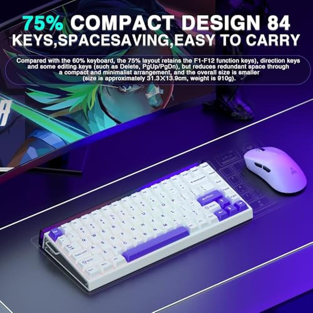 Keyboard Aula Hero 84 HE: 75% Mechanical Gaming Keyboard – Close-up Detail