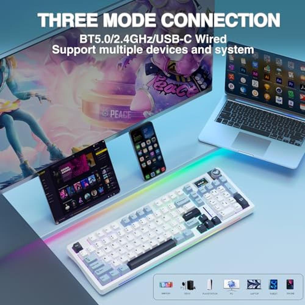 Keyboard AULA: AULA S98 Pro Wireless Mechanical Keyboard – In Use