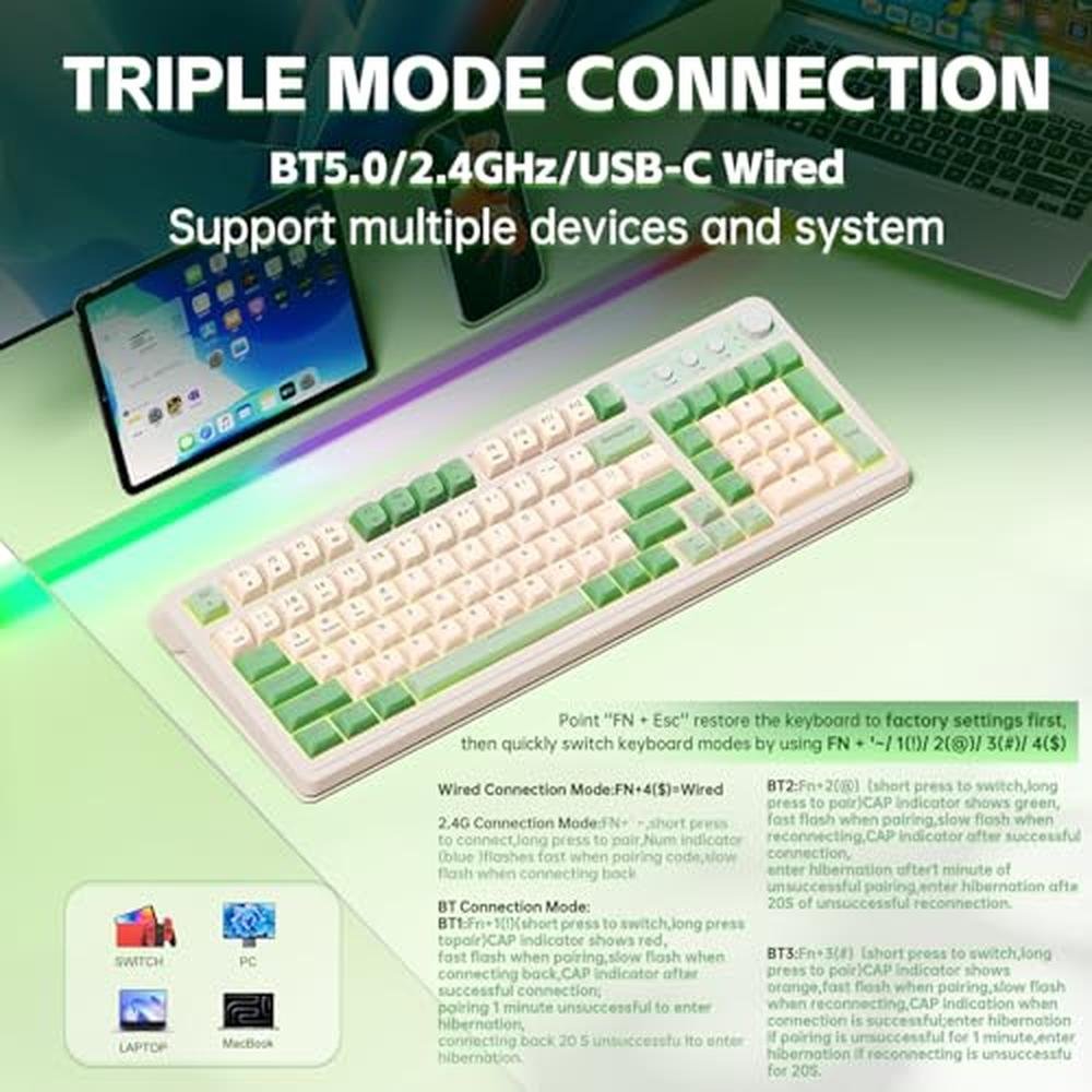 Keyboard Aula: AULA S99 Gaming Keyboard Wireless Computer – Close-up Detail