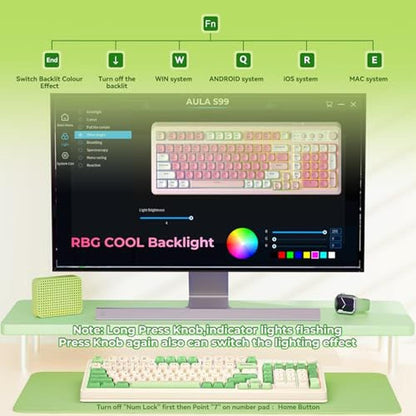 Keyboard Aula: AULA S99 Gaming Keyboard Wireless Computer – In Use