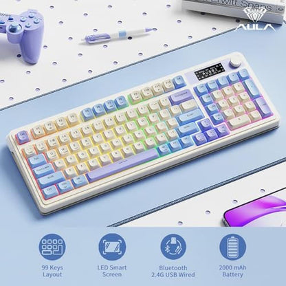 Gaming Keyboard AULA S99 Pro: Premium High-End Keyboard – Side View