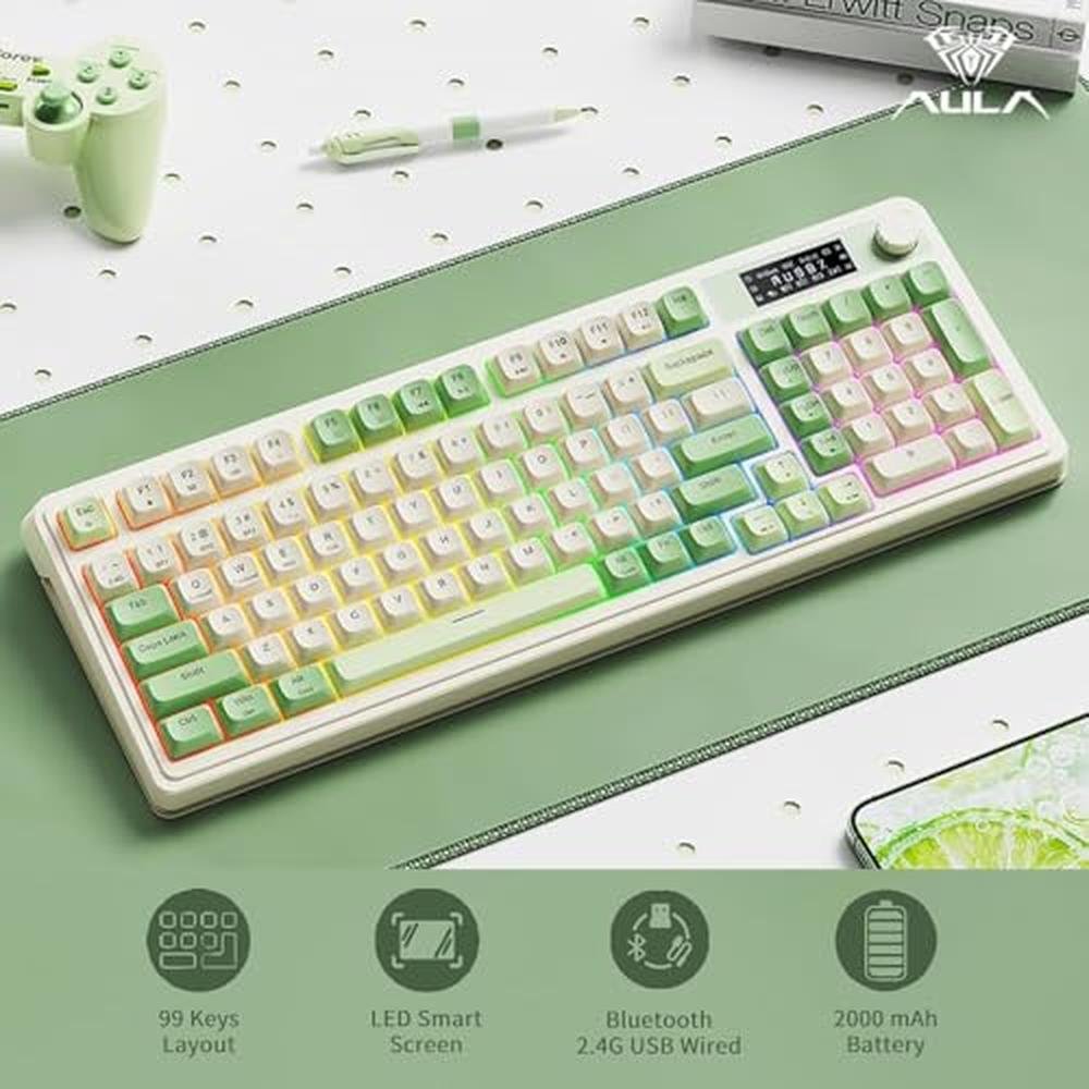 Keyboard AULA: AULA S99 Pro Wireless Gaming Keyboard – Side View
