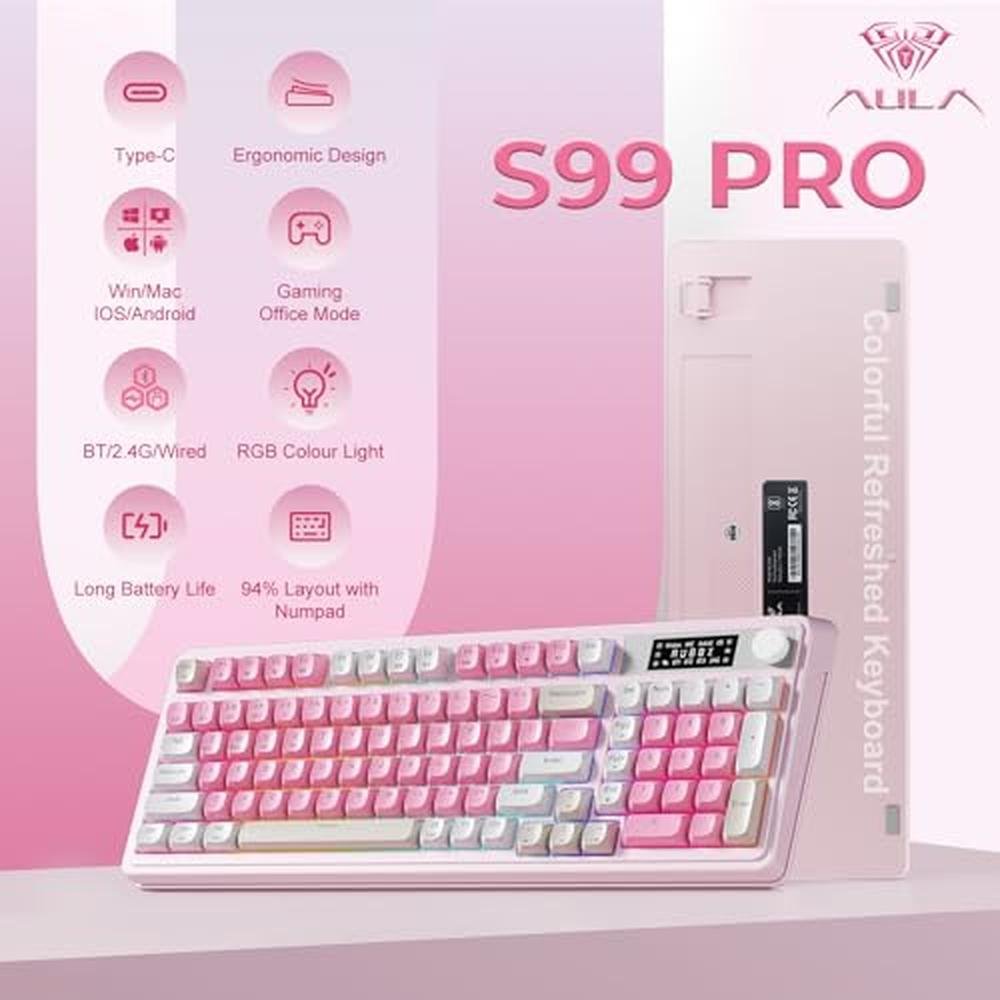Keyboard AULA: AULA S99pro Wireless Gaming Keyboard – Side View