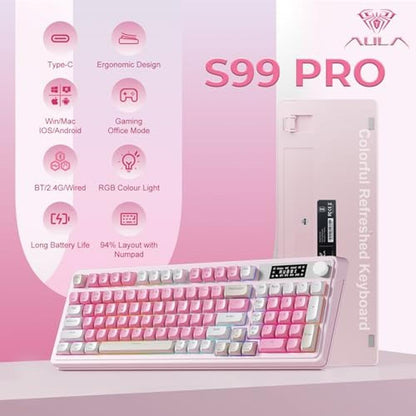 Keyboard AULA: AULA S99pro Wireless Gaming Keyboard – Side View