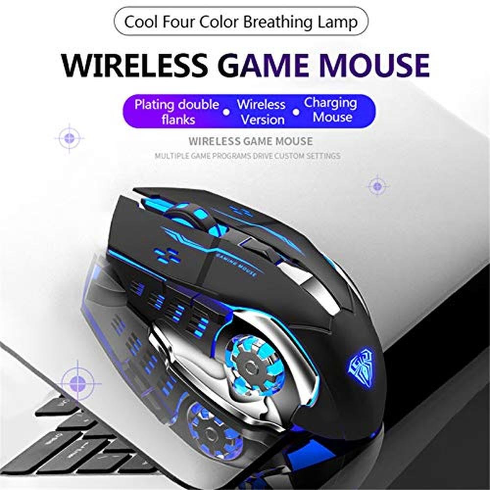 AULA SC100 Silent Wireless Gaming Mouse Rechargeable – Side View