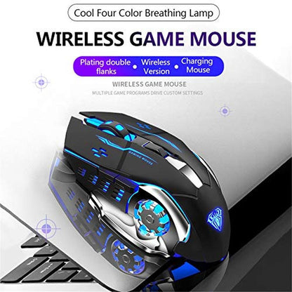 AULA SC100 Silent Wireless Gaming Mouse Rechargeable – Side View
