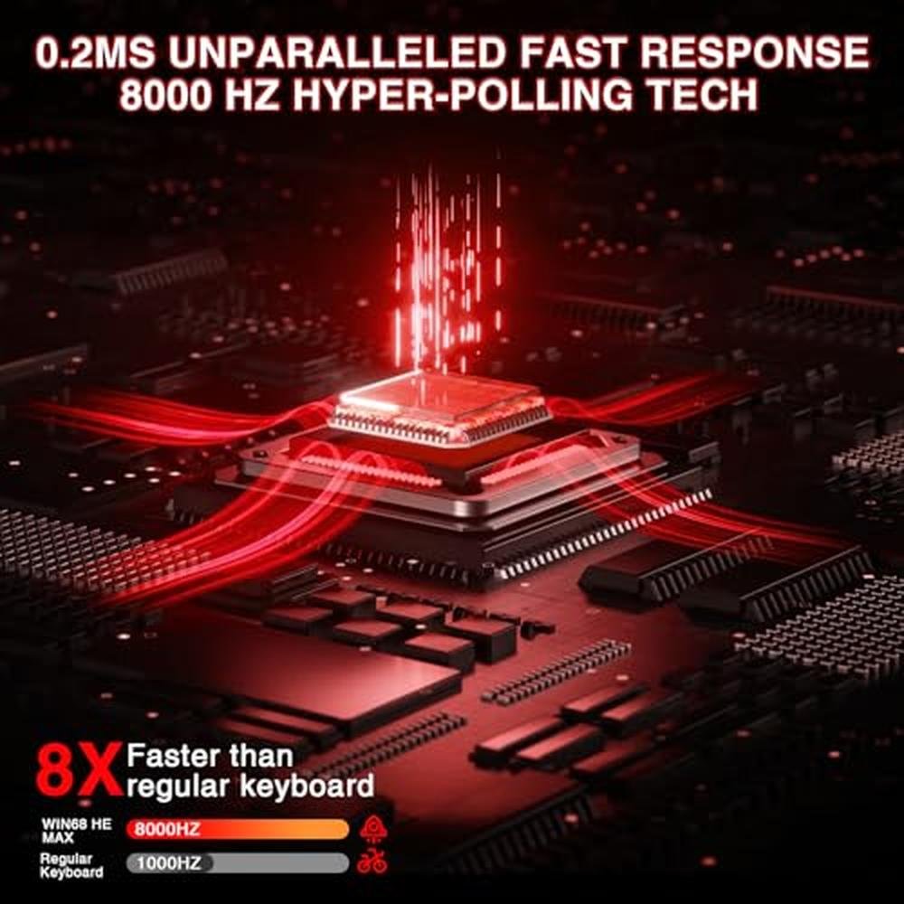 Gaming Keyboard: AULA WIN68 HE MAX Hall Effect Magnetic – Close-up Detail