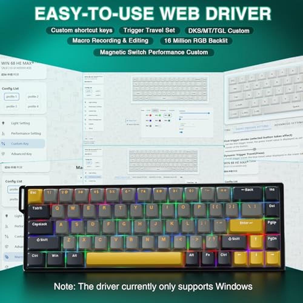 Gaming Keyboard: AULA WIN68 HE MAX Hall Effect Magnetic – Packaging