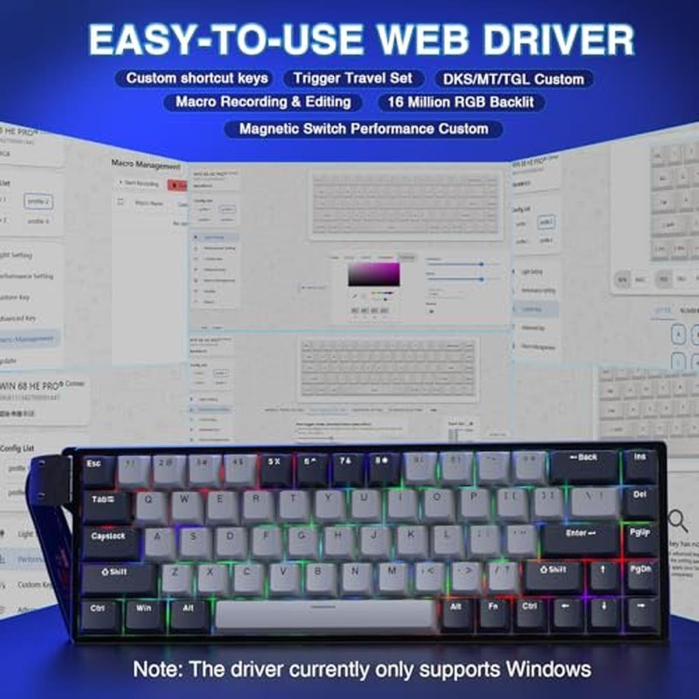 Gaming Keyboard: AULA WIN68 HE PRO Hall Effect Magnetic – Packaging