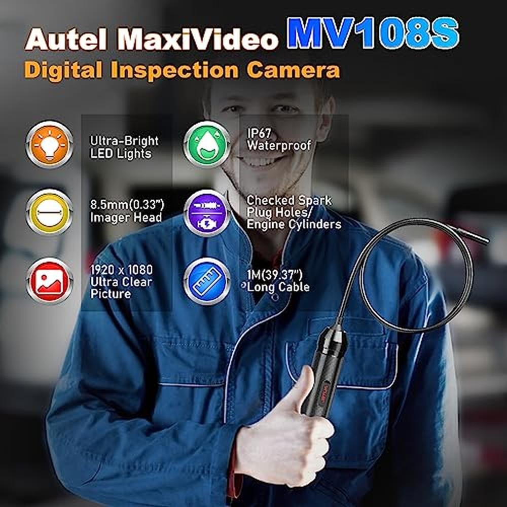 Autel MaxiVideo MV108S: 2MP 1920x1080 Digital Inspection – Side View