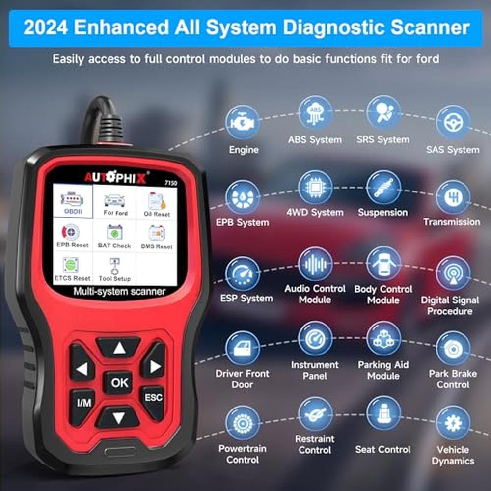 Scanner Ford: Autophix OBD2 Scanner Code Reader for Ford – Side View