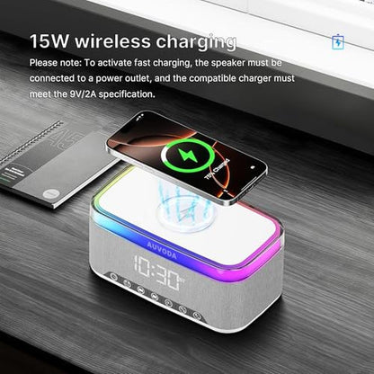White Auvoda S300: 10W Stereo Bluetooth Speaker with 15W – In Use