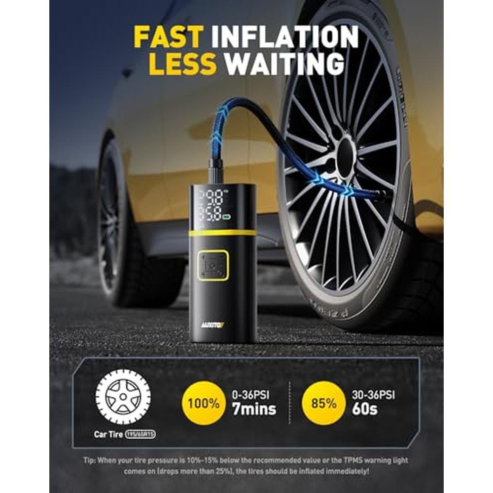 Tire Air: Auxito Portable Air Compressor 150PSI – Close-up Detail