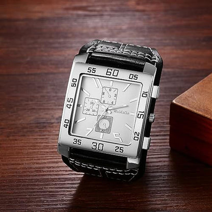 Avaner Men's Leather Square Watches – In Use