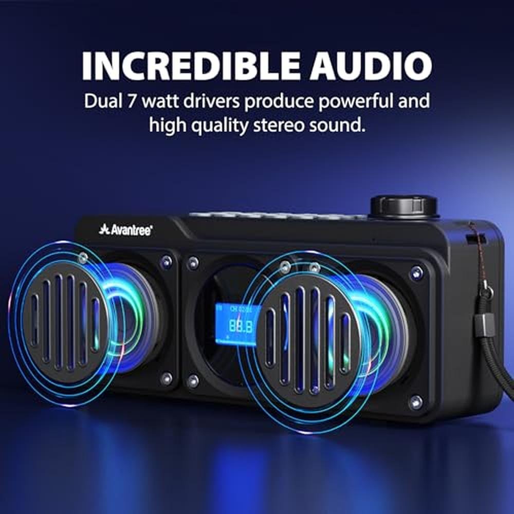 Avantree Boombyte: Portable Digital FM Radio with Bluetooth – Side View