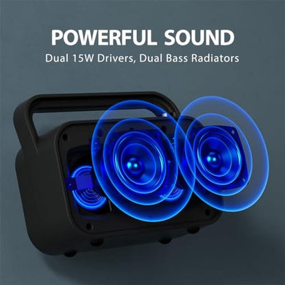 Avantree PowerByte: Portable FM Radio with Powerful 30W – Side View