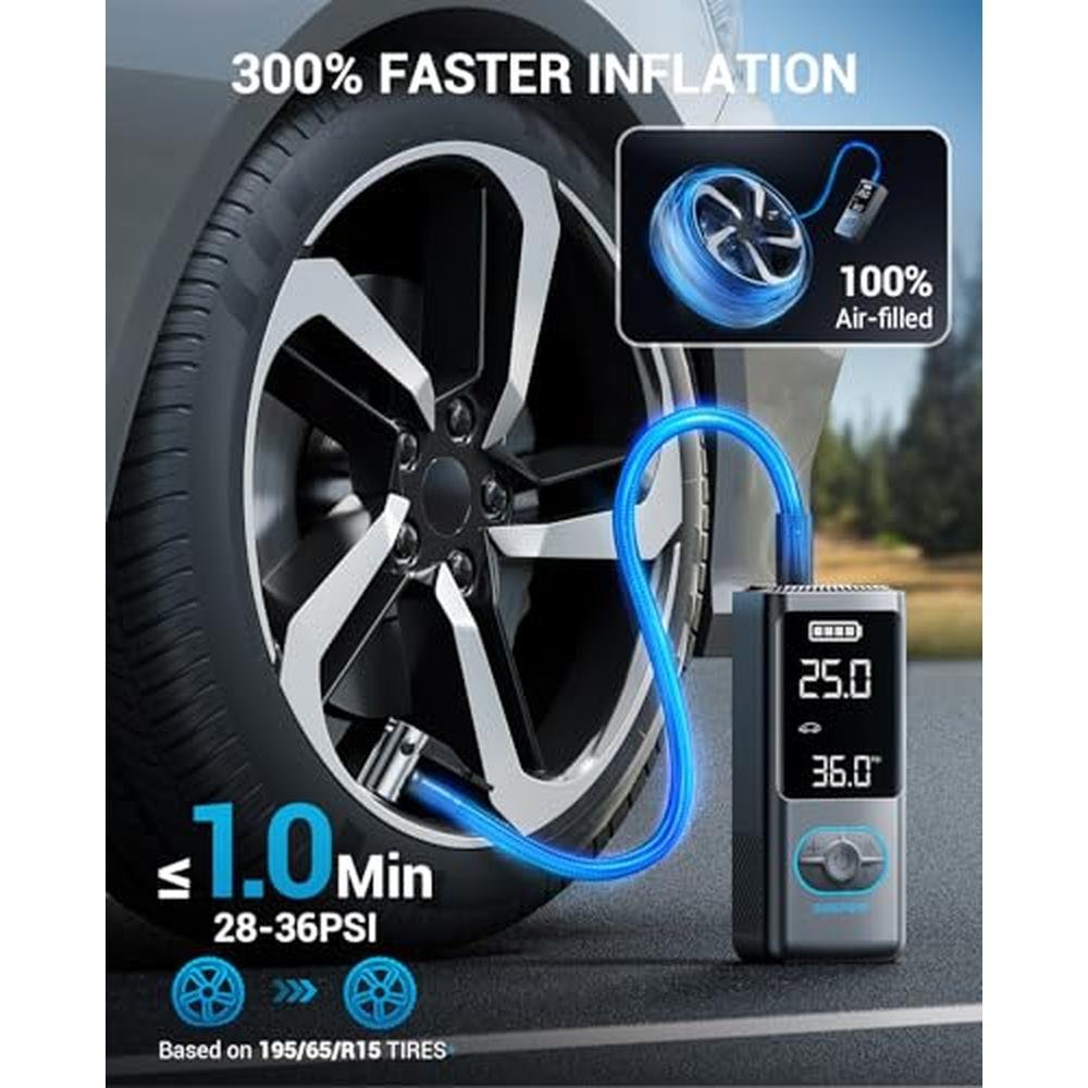 Tire Air: AVAPOW AP18 Portable Air Compressor 150 PSI – Side View