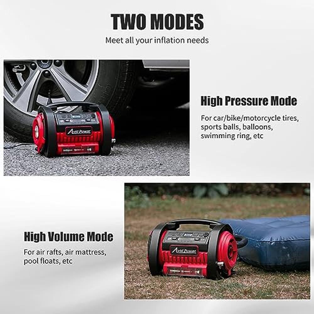Tire Air: AVID POWER Tire Inflator Portable Air Compressor – Close-up Detail