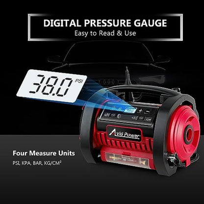 Tire Air: AVID POWER Tire Inflator Portable Air Compressor – Packaging