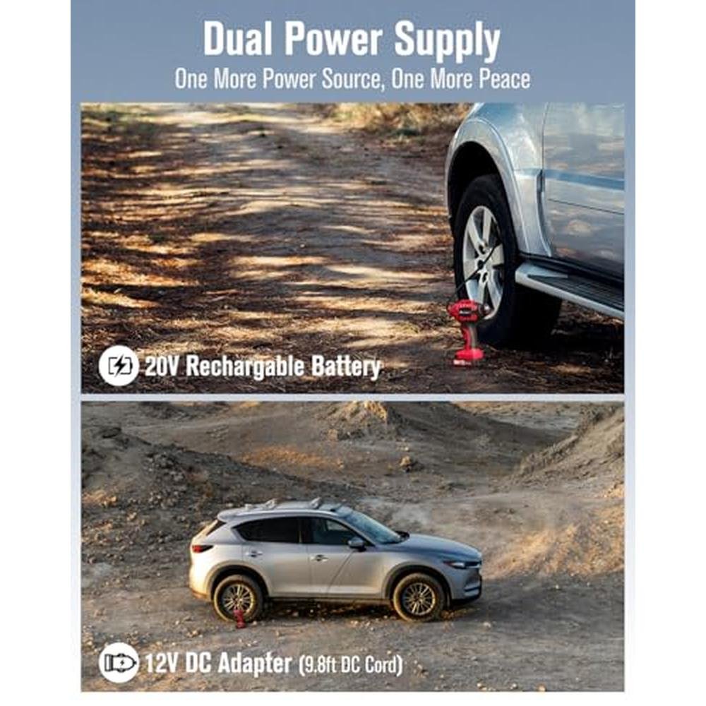 Power Tire Inflator: AVID POWER Portable Air Compressor 20V – In Use