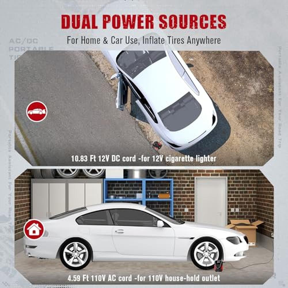 Air Tire Inflator: AVID POWER Portable Air Compressor – Close-up Detail