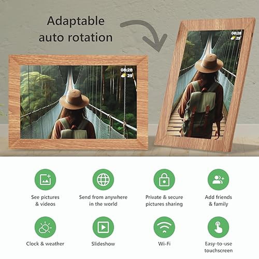 Avyona 10.1 Smart WiFi Digital Photo Frame – Close-up Detail
