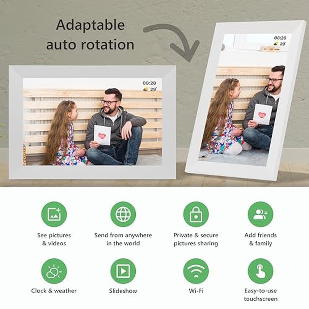 Avyona 10.1 Smart WiFi Digital Photo Frame – Close-up Detail