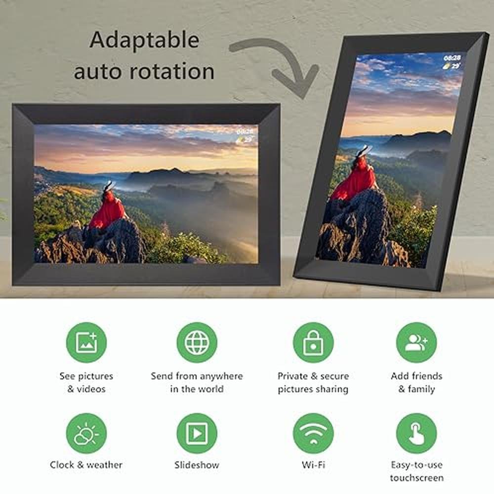 Avyona 10.1 Smart WiFi Digital Photo Frame – Close-up Detail