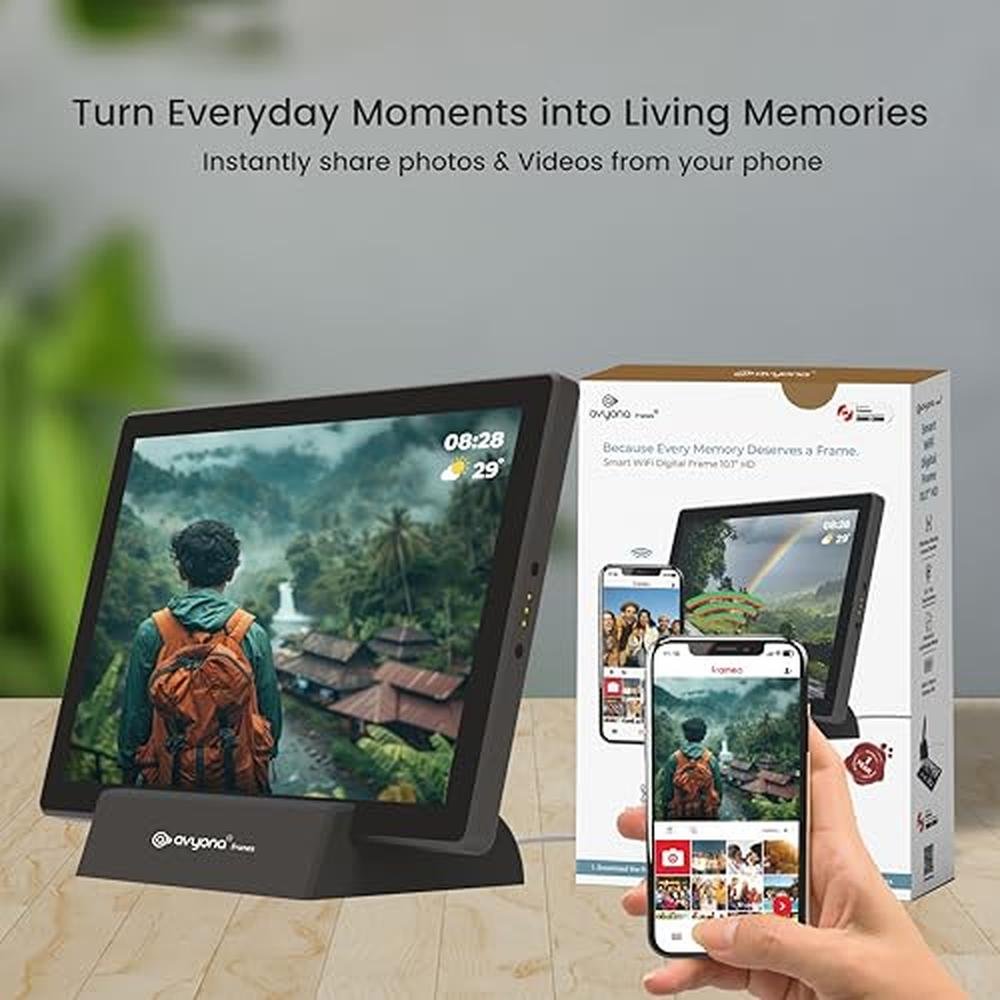 Avyona 10.1" Smart WiFi Digital Photo Frame – Side View