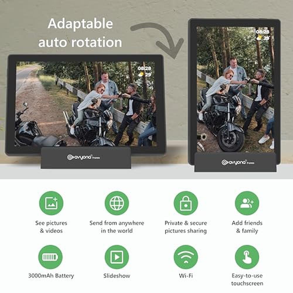 Avyona 10.1" Smart WiFi Digital Photo Frame – Close-up Detail