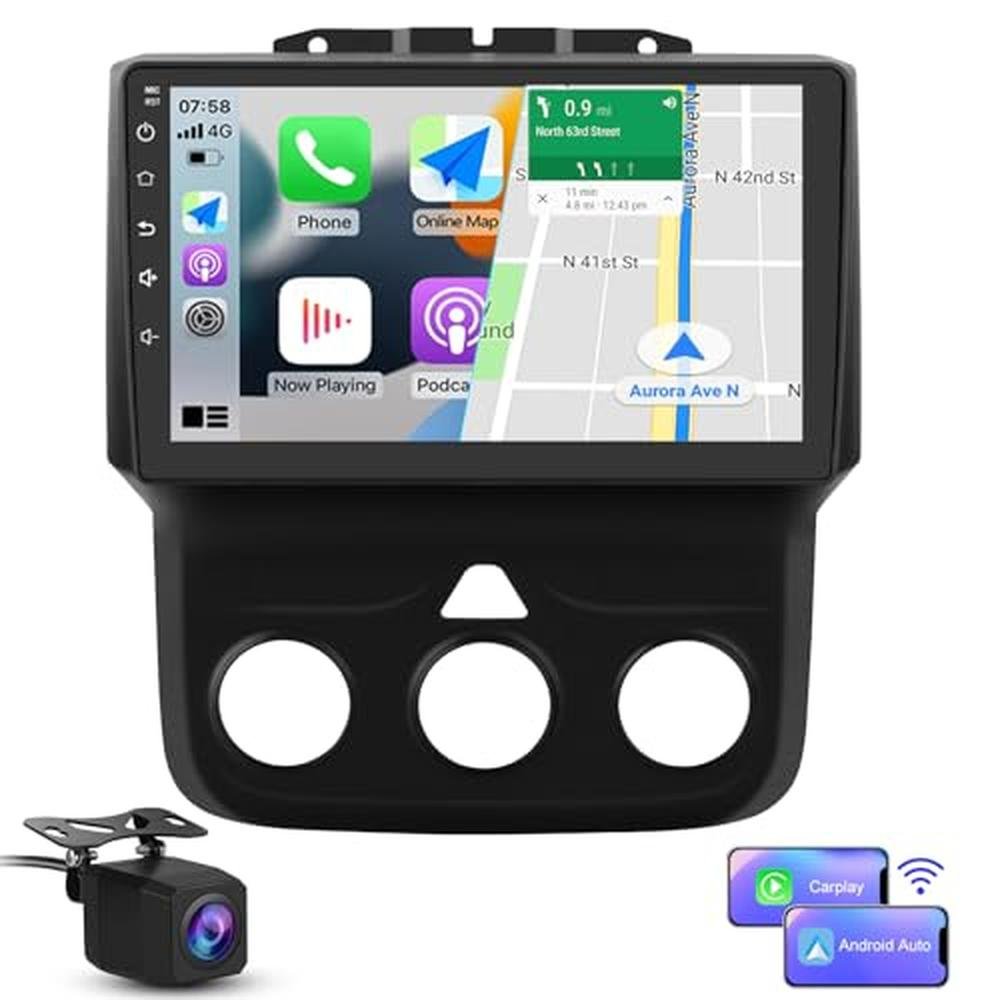 Android Radio: AWESAFE Car Radio for Dodge RAM 1500 2500 – Front View