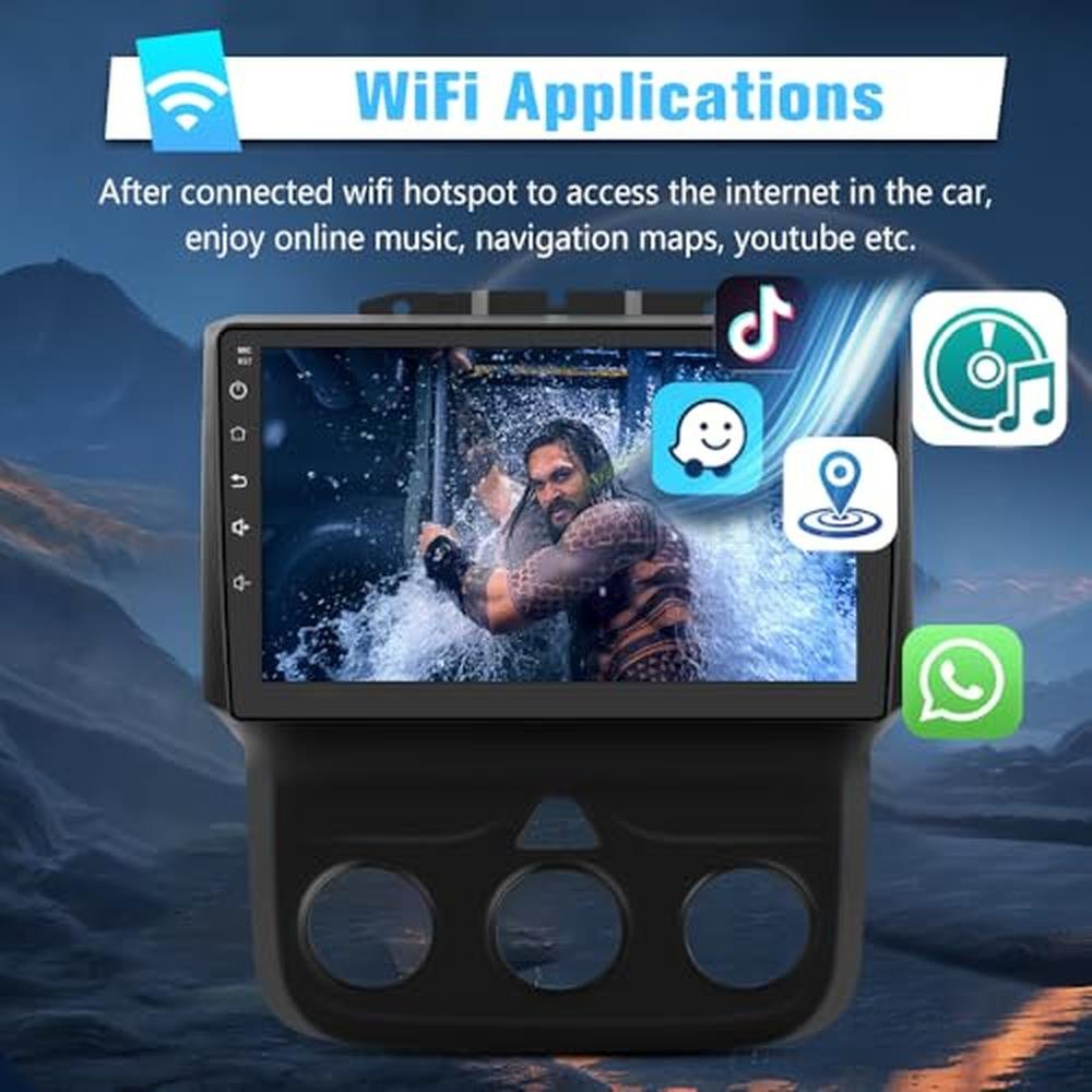 Android Radio: AWESAFE Car Radio for Dodge RAM 1500 2500 – Close-up Detail