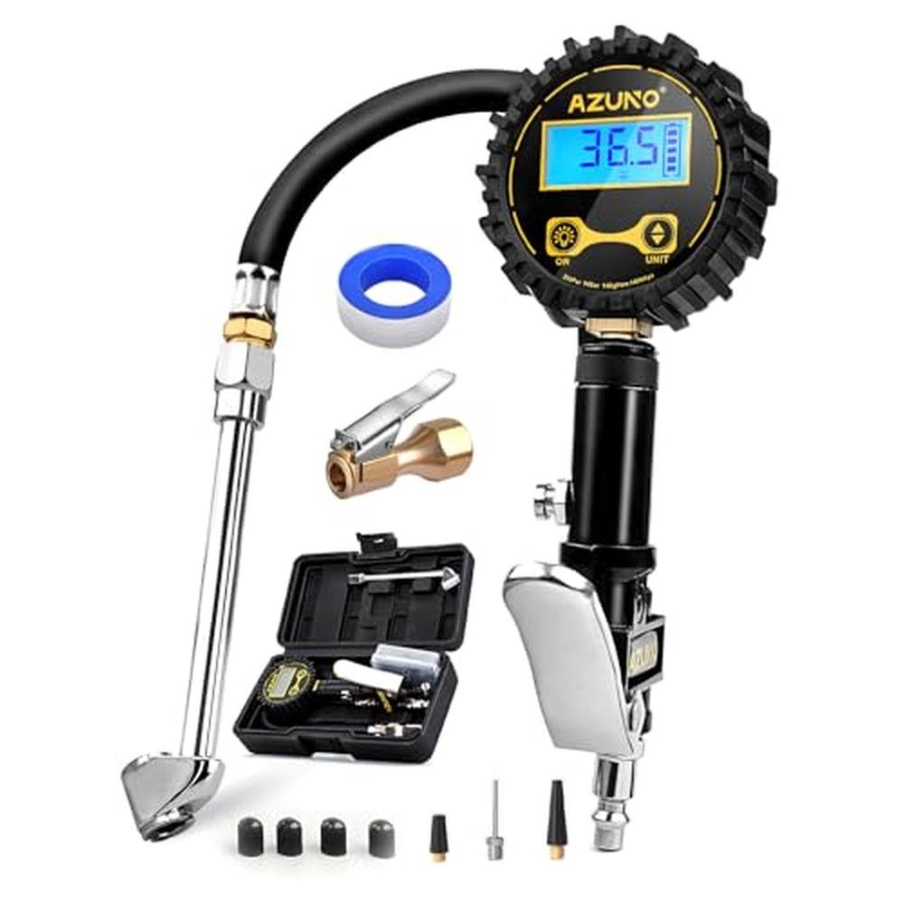 Air Azuno: AZUNO Digital Tire Inflator with Pressure Gauge – Front View