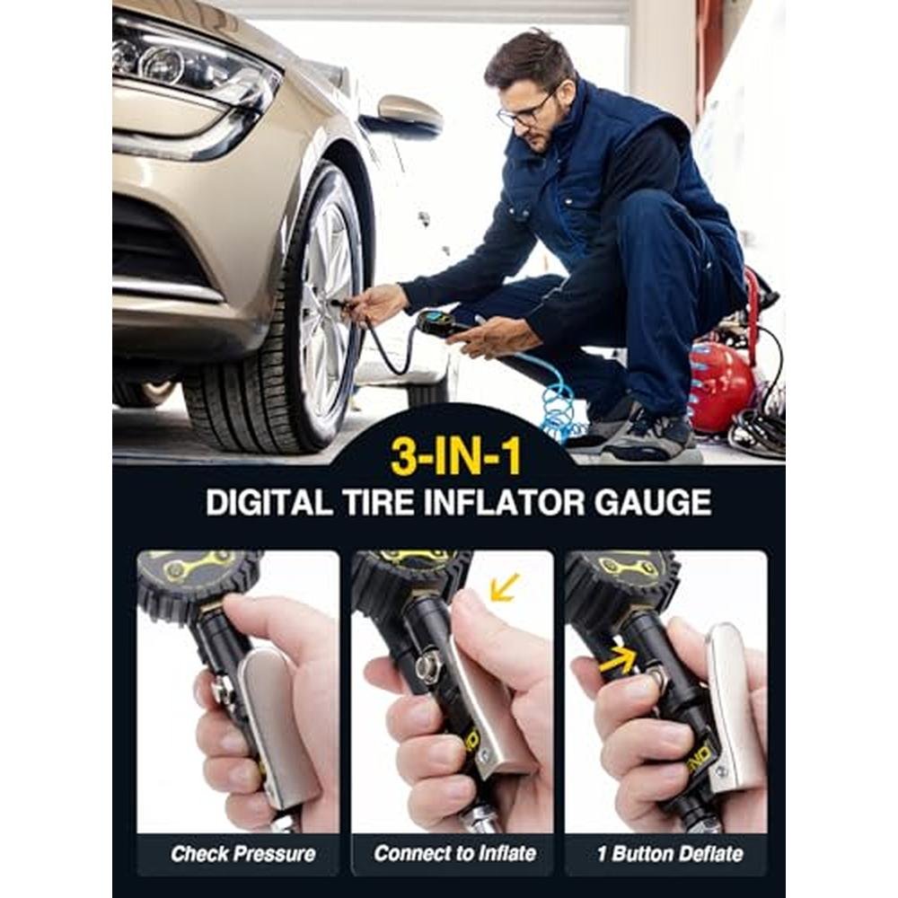 Air Azuno: AZUNO Digital Tire Inflator with Pressure Gauge – In Use