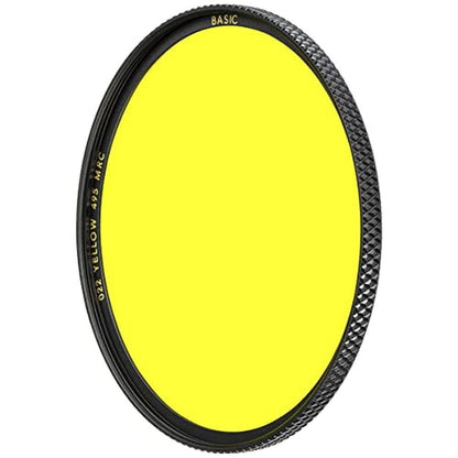 B+W 39mm Basic Black & White (Yellow) MRC 022M Glass Filter – Front View