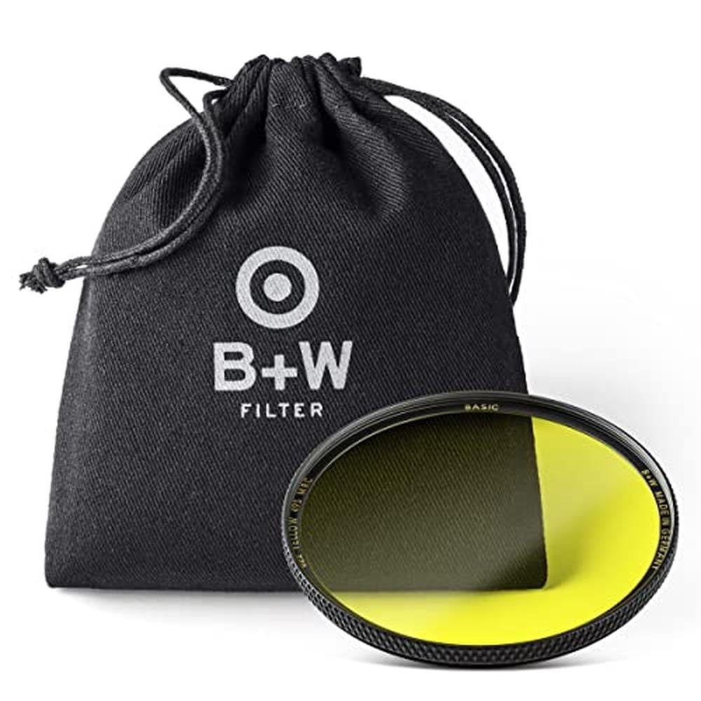 B+W 39mm Basic Black & White (Yellow) MRC 022M Glass Filter – Side View
