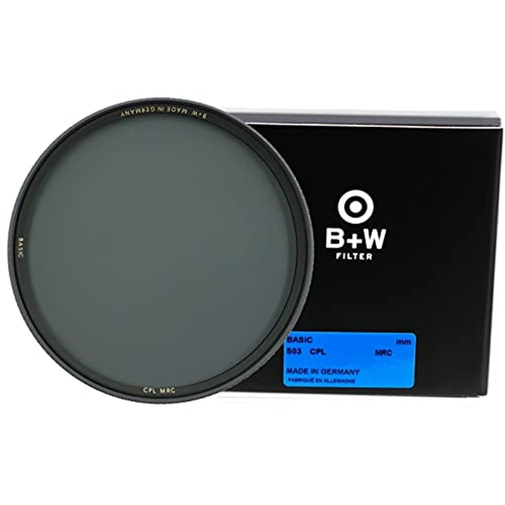 B+W 77mm Basic Circular Polarizer MRC Glass Filter – Front View
