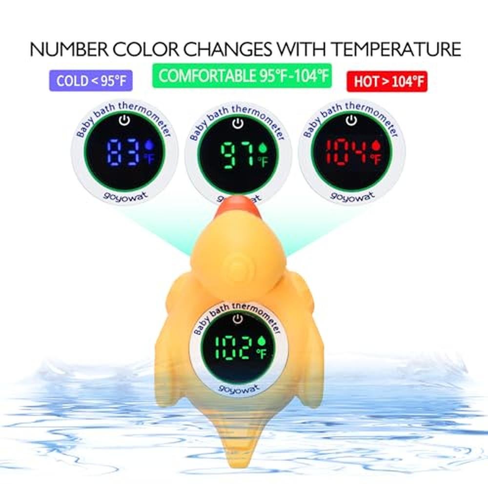 Bath Floating Thermometer: Baby Bath Thermometer with LED – Side View