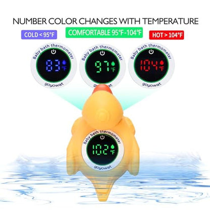 Bath Floating Thermometer: Baby Bath Thermometer with LED – Side View